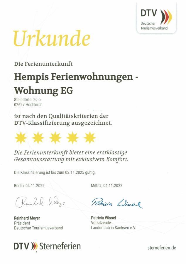 Hempis Ferienwohnungen Hochkirch ภายนอก รูปภาพ